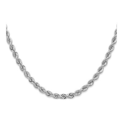 14K White Gold 4mm Handmade Rope Chain – view 4