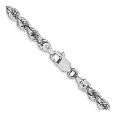 14K White Gold 4mm Handmade Rope Chain – view 5