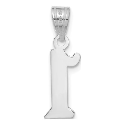 14K White Gold Number 1 Pendant – view 3