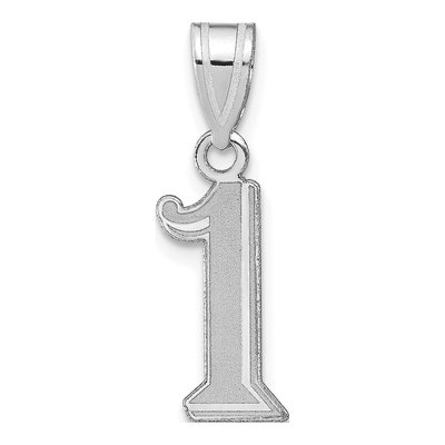 14K White Gold Number 1 Pendant