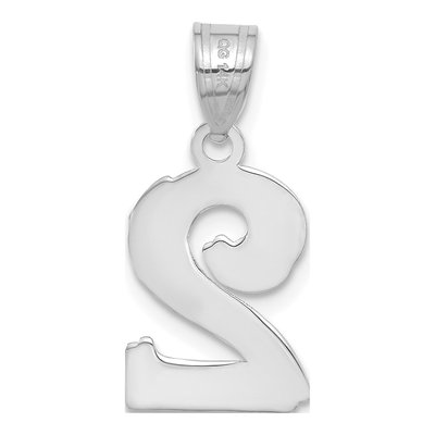 14K White Gold Number 2 Pendant – view 3