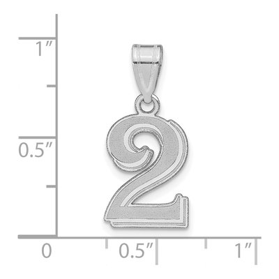 14K White Gold Number 2 Pendant – view 4