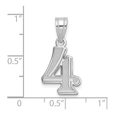 14K White Gold Number 4 Pendant – view 2