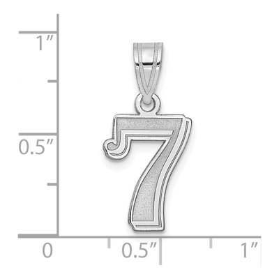 14K White Gold Number 7 Pendant – view 2