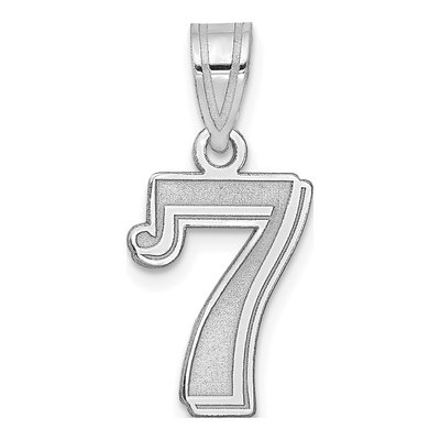 14K White Gold Number 7 Pendant