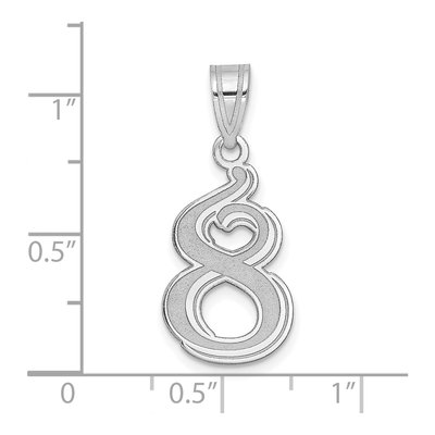 14K White Gold Number 8 Pendant – view 2