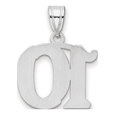14K White Gold Number 10 Pendant – view 3