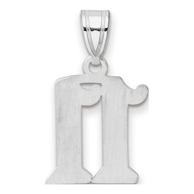 14K White Gold Number 11 Pendant – view 3