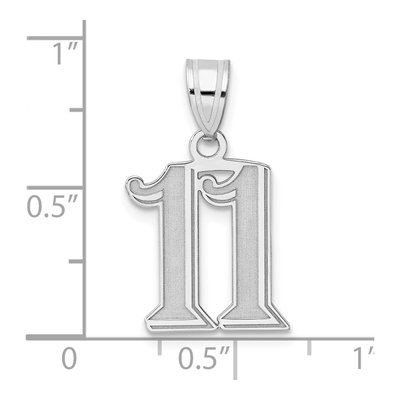 14K White Gold Number 11 Pendant – view 4