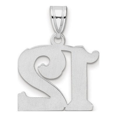 14K White Gold Number 12 Pendant – view 3