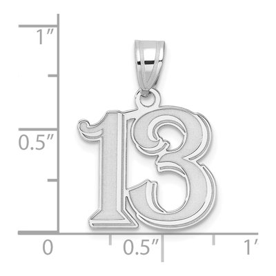 14K White Gold Number 13 Pendant – view 4
