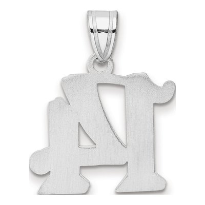 14K White Gold Number 14 Pendant – view 3