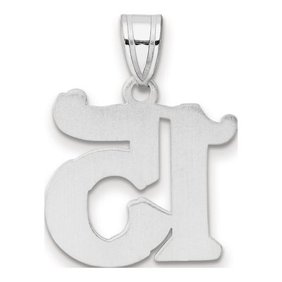 14K White Gold Number 15 Pendant – view 3