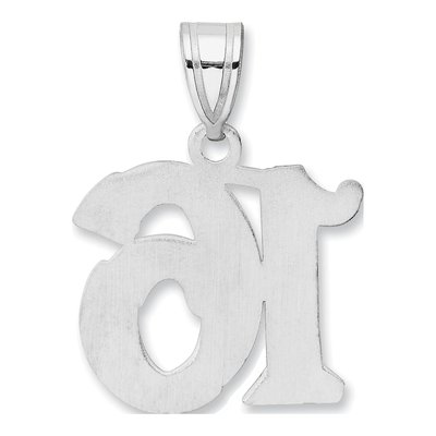 14K White Gold Number 16 Pendant – view 3