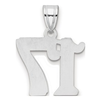 14K White Gold Number 17 Pendant – view 3