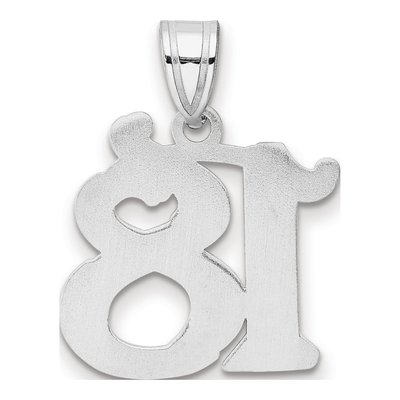 14K White Gold Number 18 Pendant – view 3