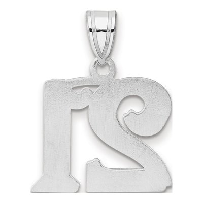 14K White Gold Number 21 Pendant – view 3