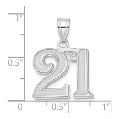 14K White Gold Number 21 Pendant – view 4