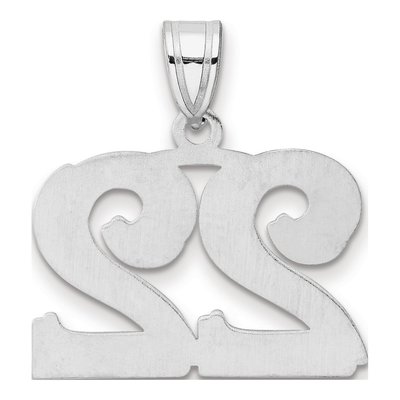14K White Gold Number 22 Pendant – view 3