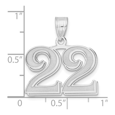 14K White Gold Number 22 Pendant – view 4