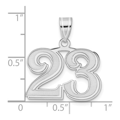 14K White Gold Number 23 Pendant – view 4