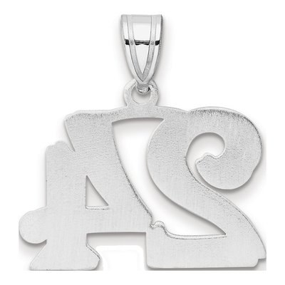 14K White Gold Number 24 Pendant – view 3