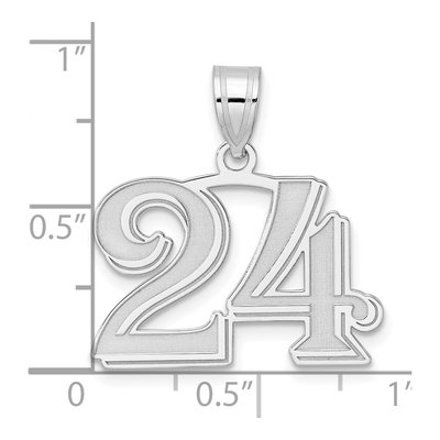 14K White Gold Number 24 Pendant – view 4