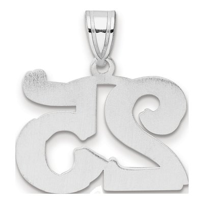 14K White Gold Number 25 Pendant – view 3