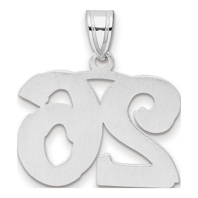 14K White Gold Number 26 Pendant – view 3