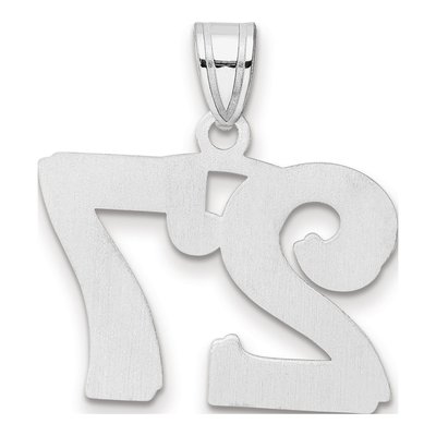 14K White Gold Number 27 Pendant – view 3