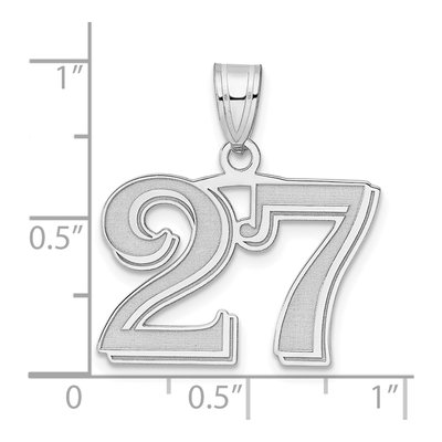 14K White Gold Number 27 Pendant – view 4