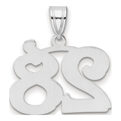 14K White Gold Number 28 Pendant – view 3