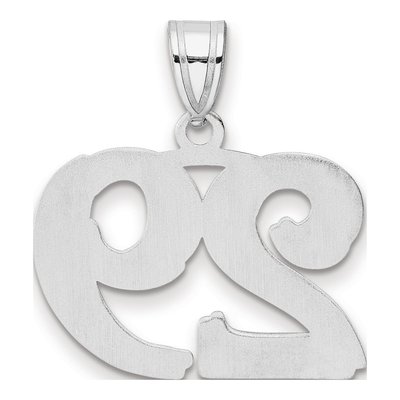 14K White Gold Number 29 Pendant – view 3