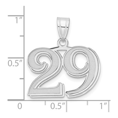 14K White Gold Number 29 Pendant – view 4