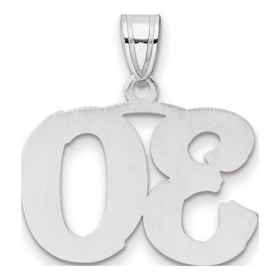 14K White Gold Number 30 Pendant – view 3
