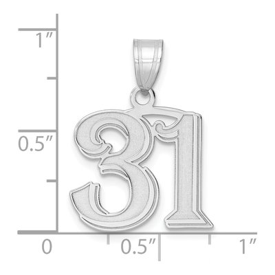 14K White Gold Number 31 Pendant – view 4