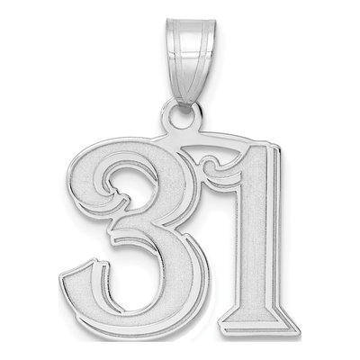 14K White Gold Number 31 Pendant