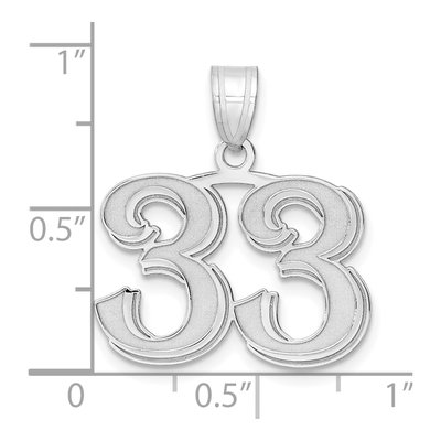 14K White Gold Number 33 Pendant – view 4
