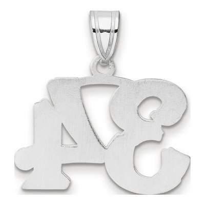 14K White Gold Number 34 Pendant – view 3
