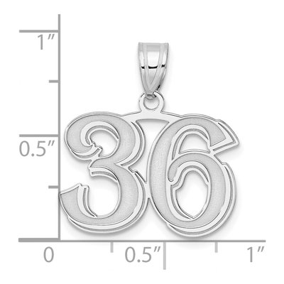 14K White Gold Number 36 Pendant – view 4