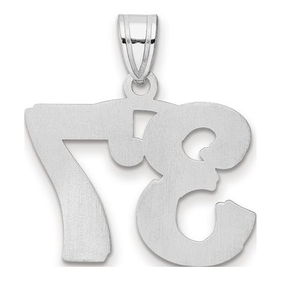 14K White Gold Number 37 Pendant – view 3