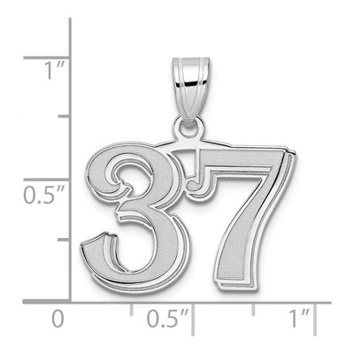 14K White Gold Number 37 Pendant – view 4