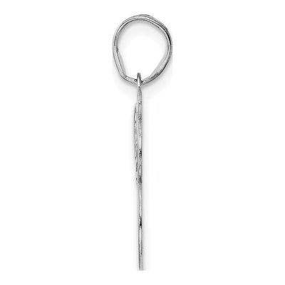 14K White Gold Etched Number 38 Pendant – view 2