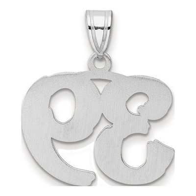 14K White Gold Number 39 Pendant – view 3