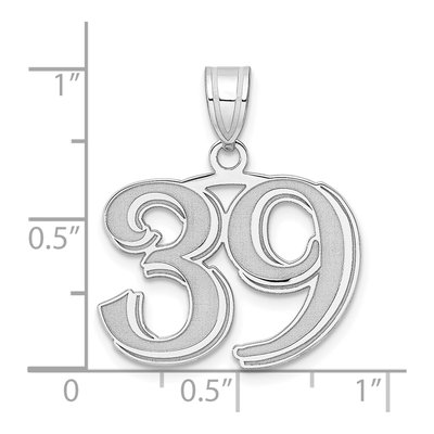 14K White Gold Number 39 Pendant – view 4