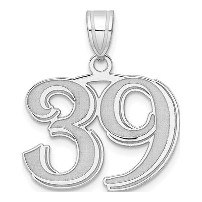 14K White Gold Number 39 Pendant