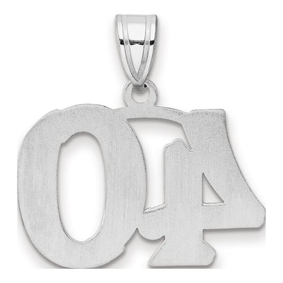 14K White Gold Number 40 Pendant – view 3