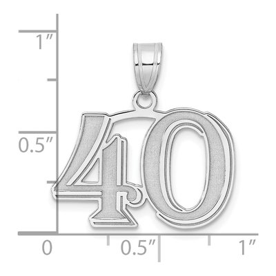 14K White Gold Number 40 Pendant – view 4