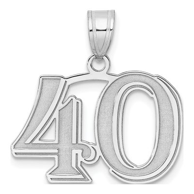 14K White Gold Number 40 Pendant