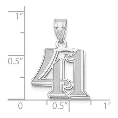 14K White Gold Number 41 Pendant – view 4